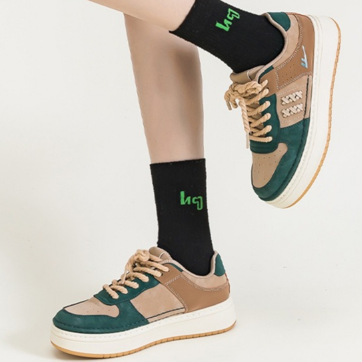 ペアルック ヘリテージ・リンク アースカラー ペアスニーカー